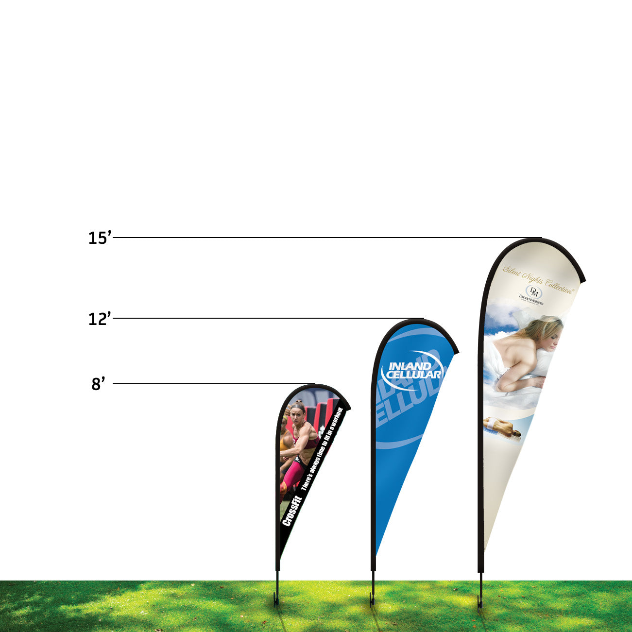 12' Teardrop Flag Kit W/ Double Sided Imprint