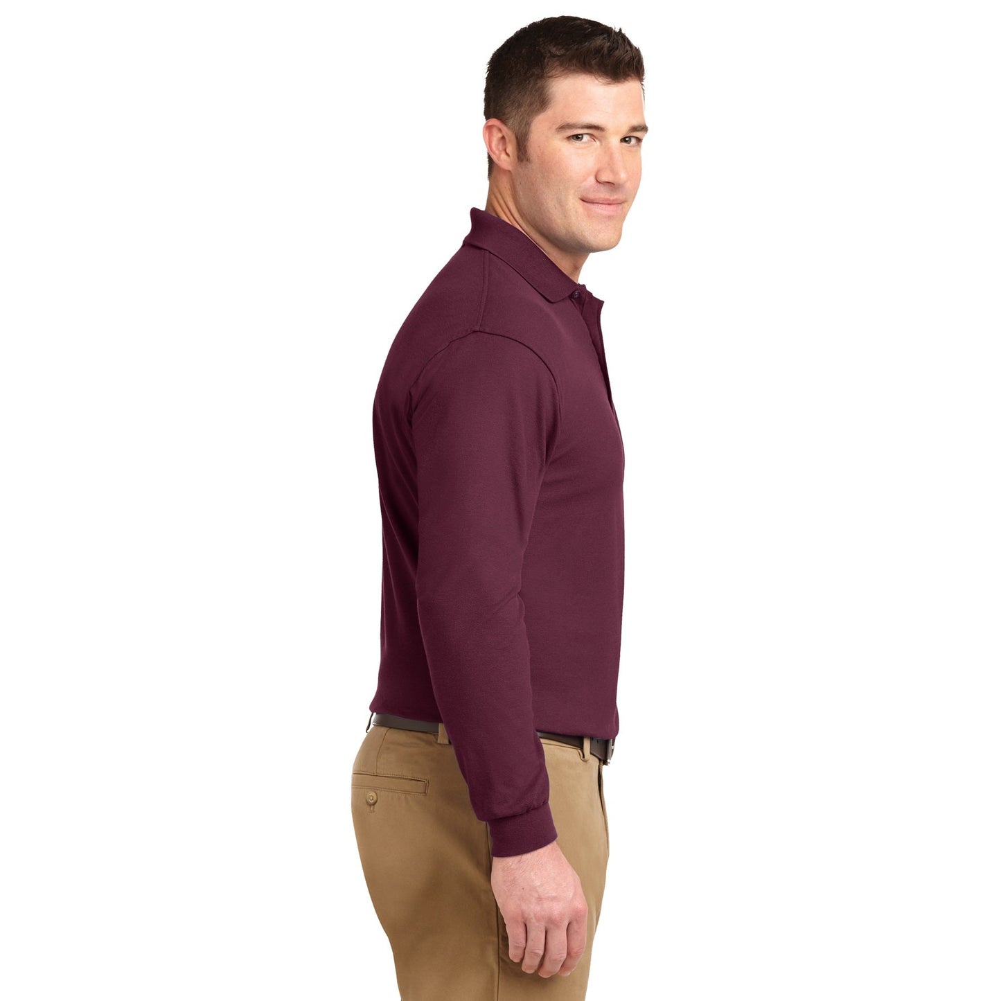Screen Print Port Authority® Silk Touch™ Long Sleeve Polo