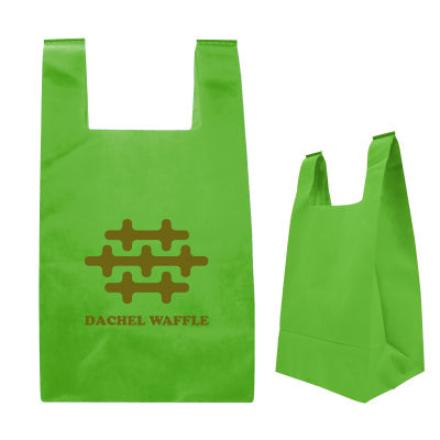 REUSABLE T-SHIRT STYLE NON-WOVEN TOTE BAG