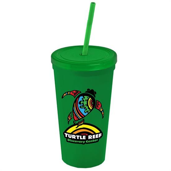 24 oz. Stadium Cup with Straw and Lid - Digital