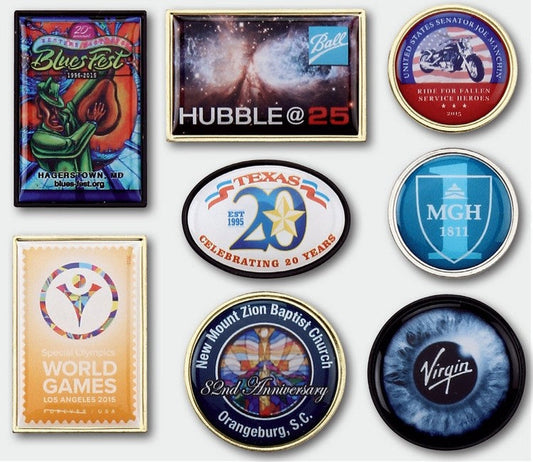 1" Round USA Printed Rush Photo Lapel Pin (4 Days)