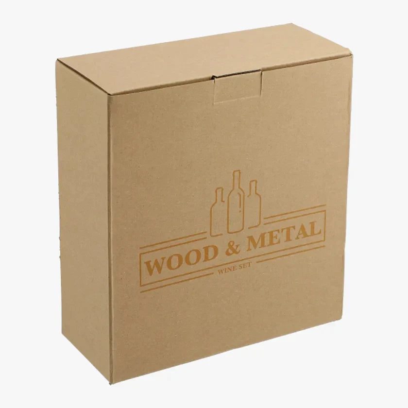 Graze Wood and Metal Wine Set