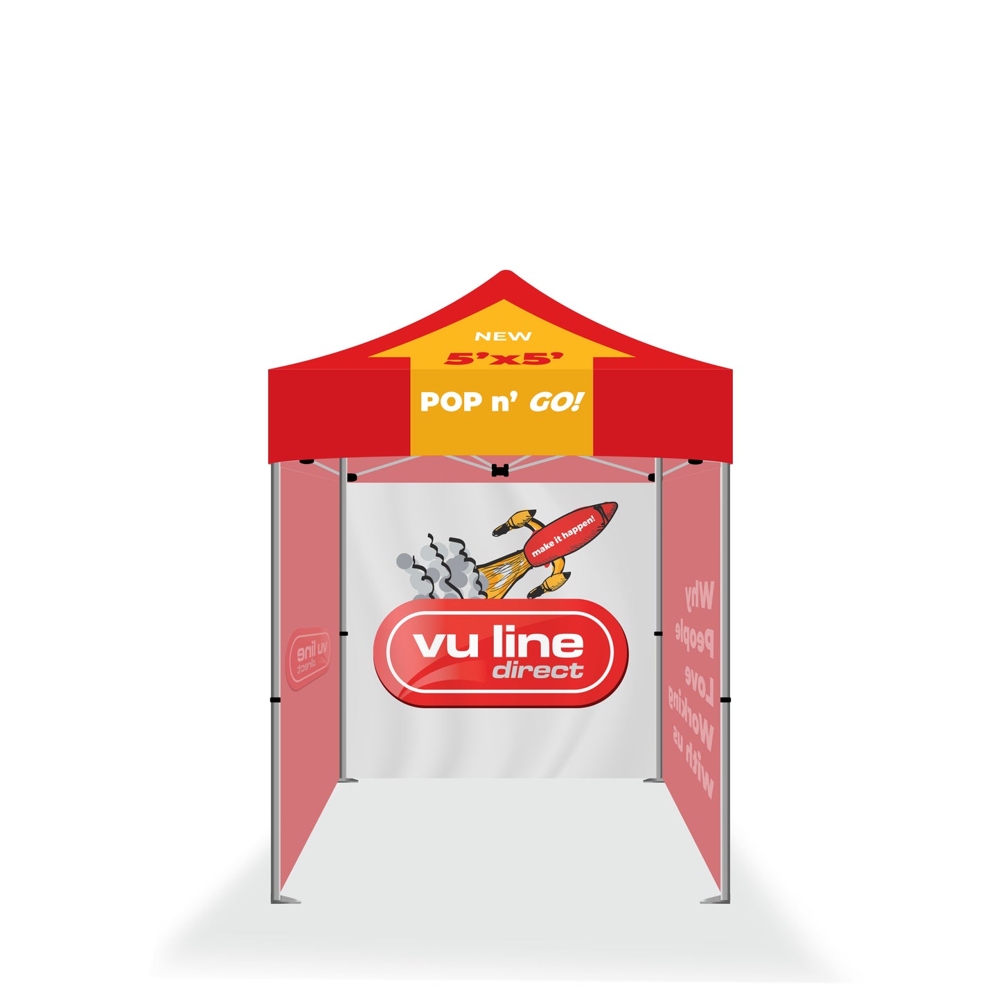 5x5 Standard Pop-N-Go  w/ 3 Full Tent Walls