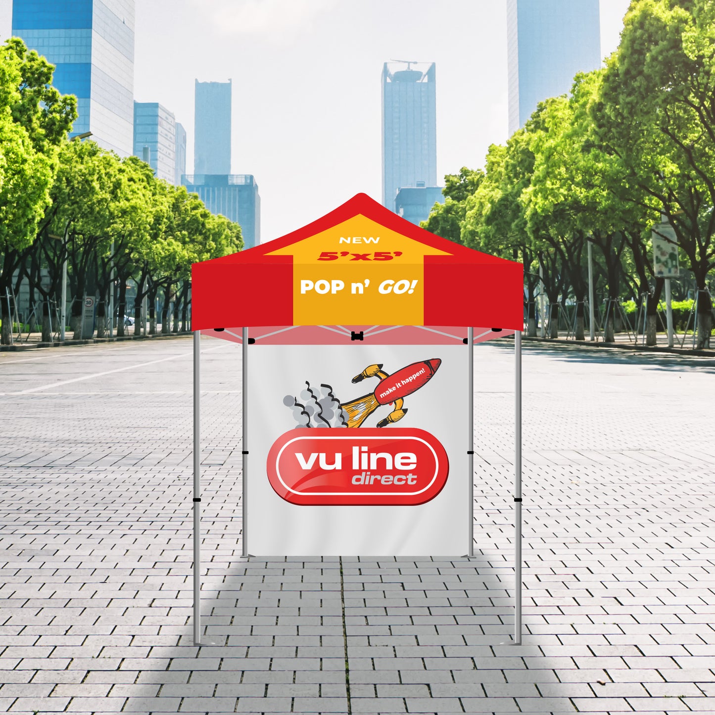 5x5 Standard Pop-N-Go  w/ Backwall