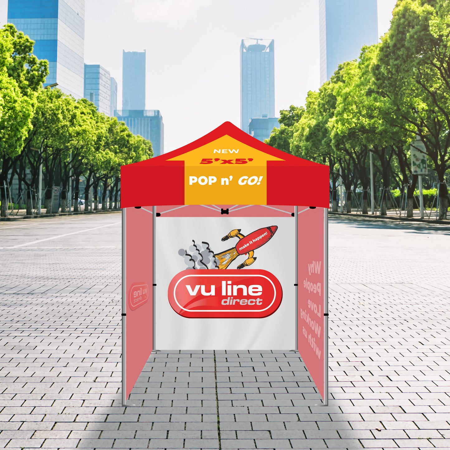 5x5 Standard Pop-N-Go  w/ 3 Full Tent Walls