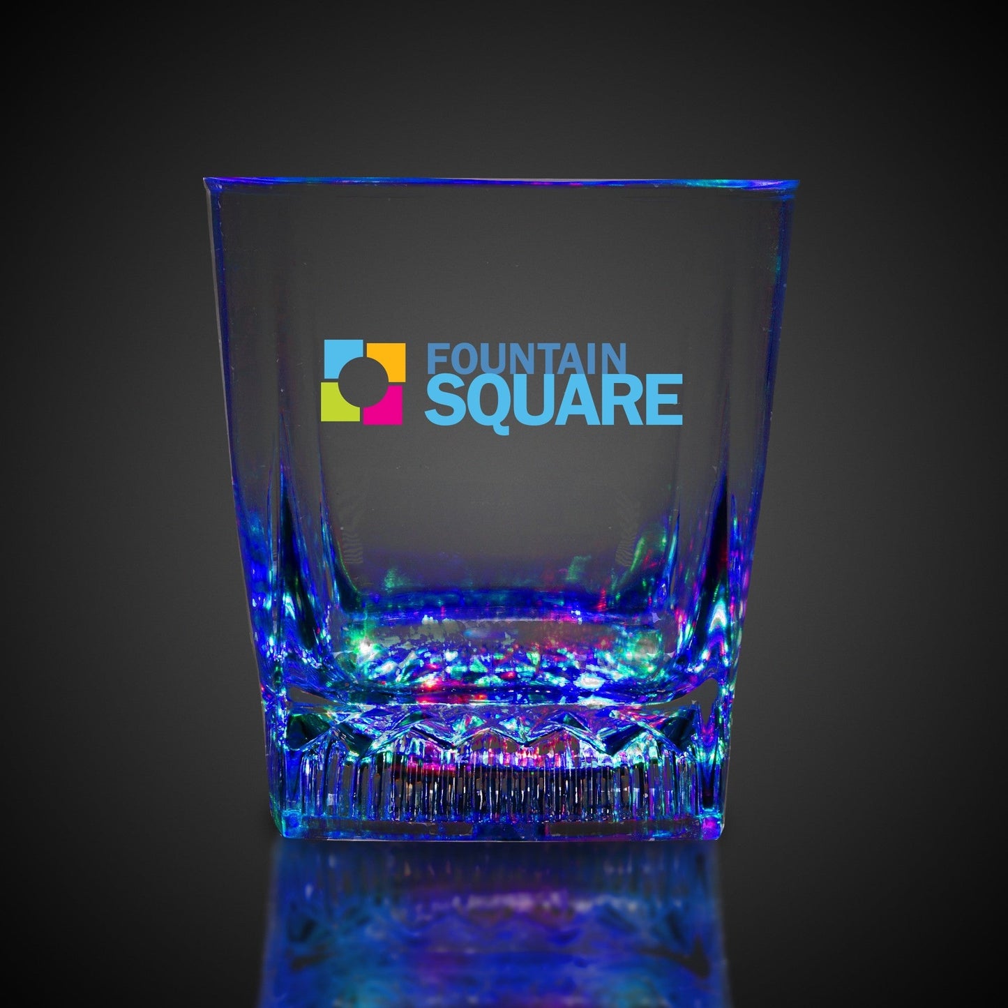 Square Bottom LED Rocks Glass