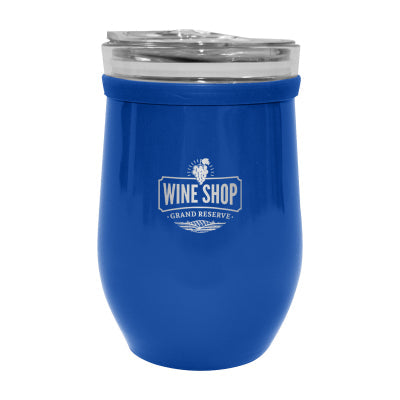 8 OZ. GLASS AND STAINLESS STEEL WINE TUMBLER