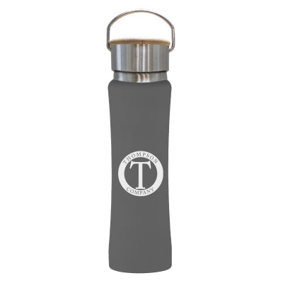 25 OZ. HAMPTON STAINLESS STEEL BOTTLE WITH BAMBOO LID