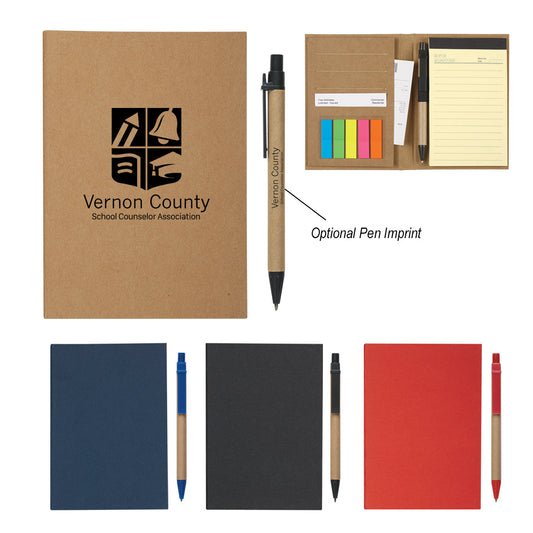 MEETING MATE NOTEBOOK WITH PEN AND STICKY FLAGS