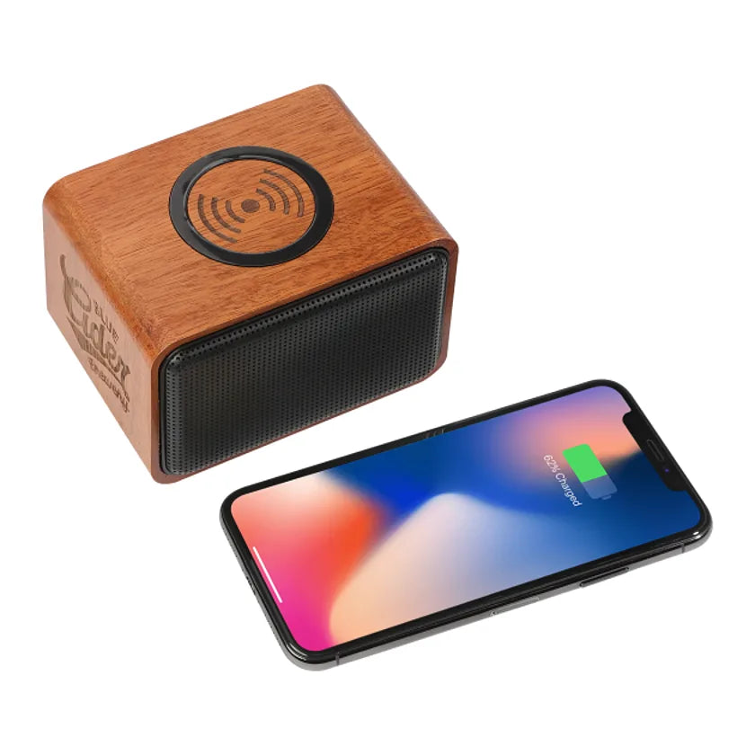 Wood Bluetooth Speaker with Wireless Charging Pad