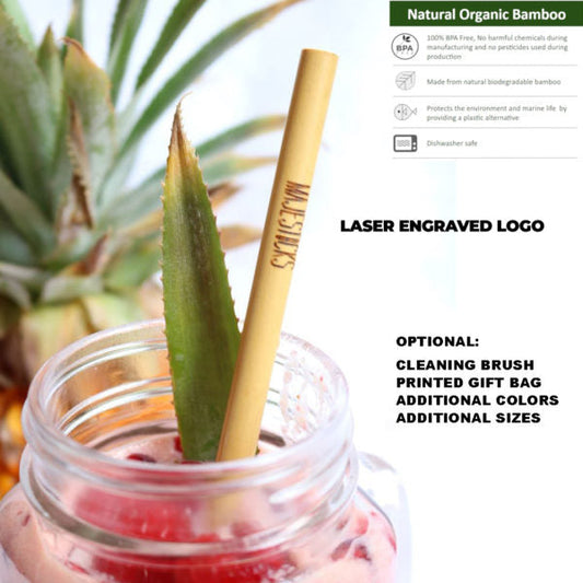 Organic Bamboo Drinking Straw - Reusable and Decorated
