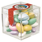 CANDY CUBE SHAPED ACRYLIC CONTAINER WITH CANDY