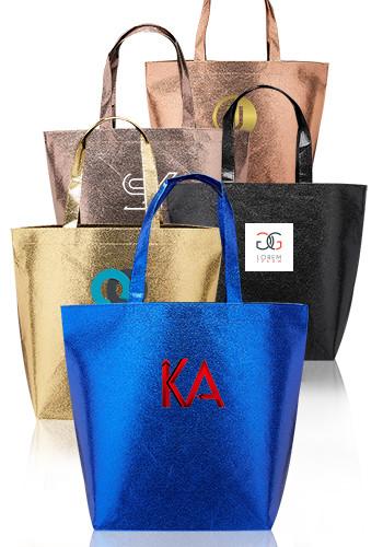 New Castle Non-Woven Metallic Tote Bags