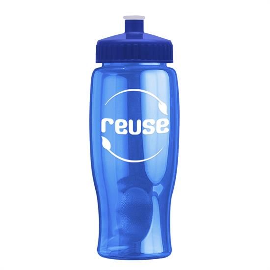 27 oz. Poly-Pure Transparent Sports Bottle -Push Pull Lid