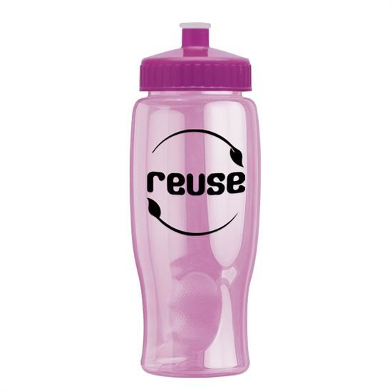 27 oz. Poly-Pure Transparent Sports Bottle -Push Pull Lid