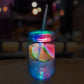 Multi Color LED Jar with Straw