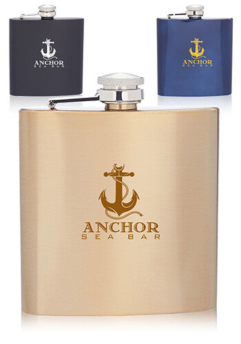 6 oz. Murano Stainless Steel Hip Flasks