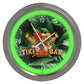 16" Chrome Steel Neon Clock with Custom Color Lens