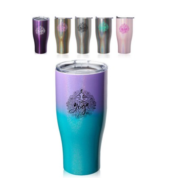 27 oz. iridescent stainless steel travel tumbler