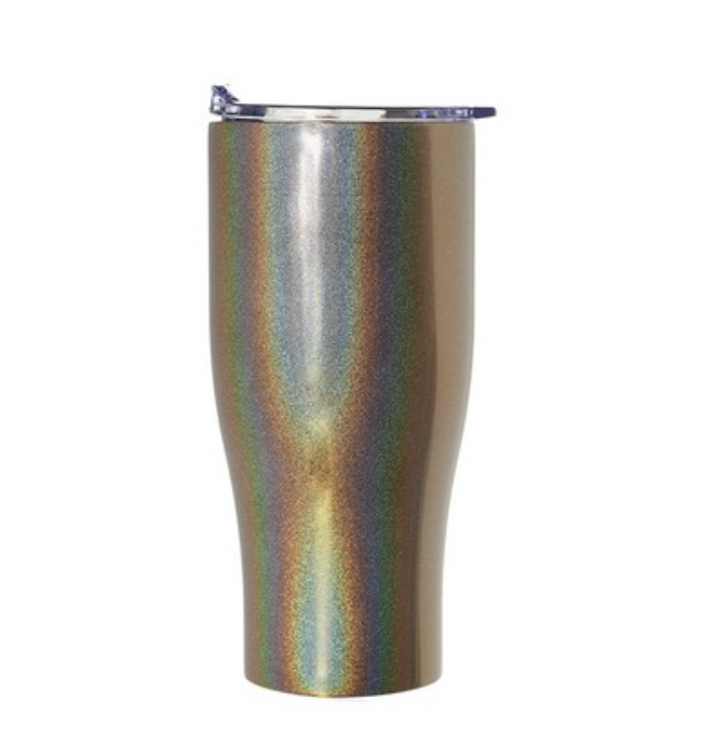 27 oz. iridescent stainless steel travel tumbler